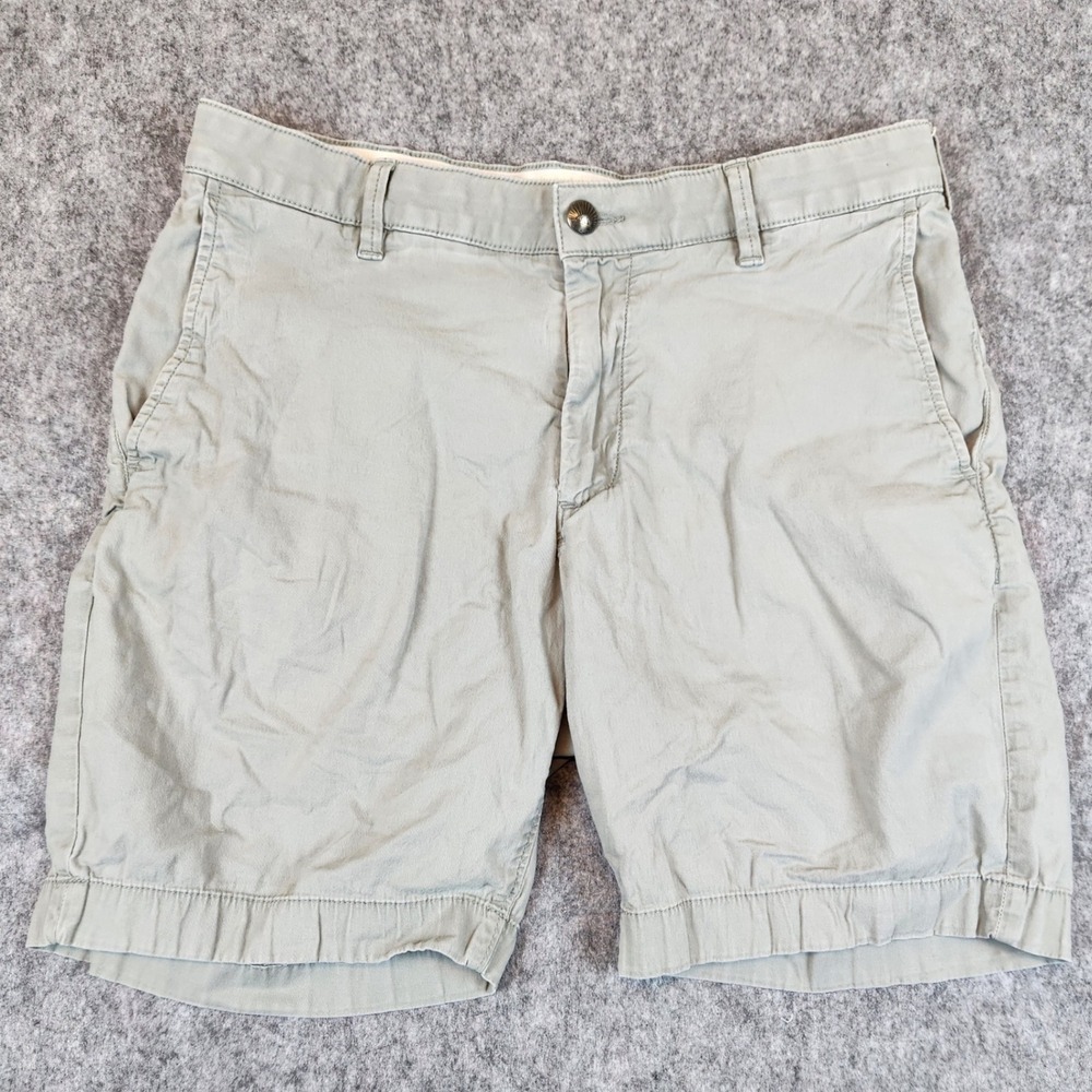 Faherty Island Life Shorts Men 32 Gray Stretch Chino Organic Cotton Tencel